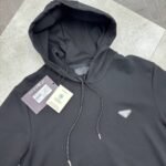 Prada Triangle-Logo Cotton Fleece Hoodies | Mens Prada Hoodies AAA Replica - Image 4