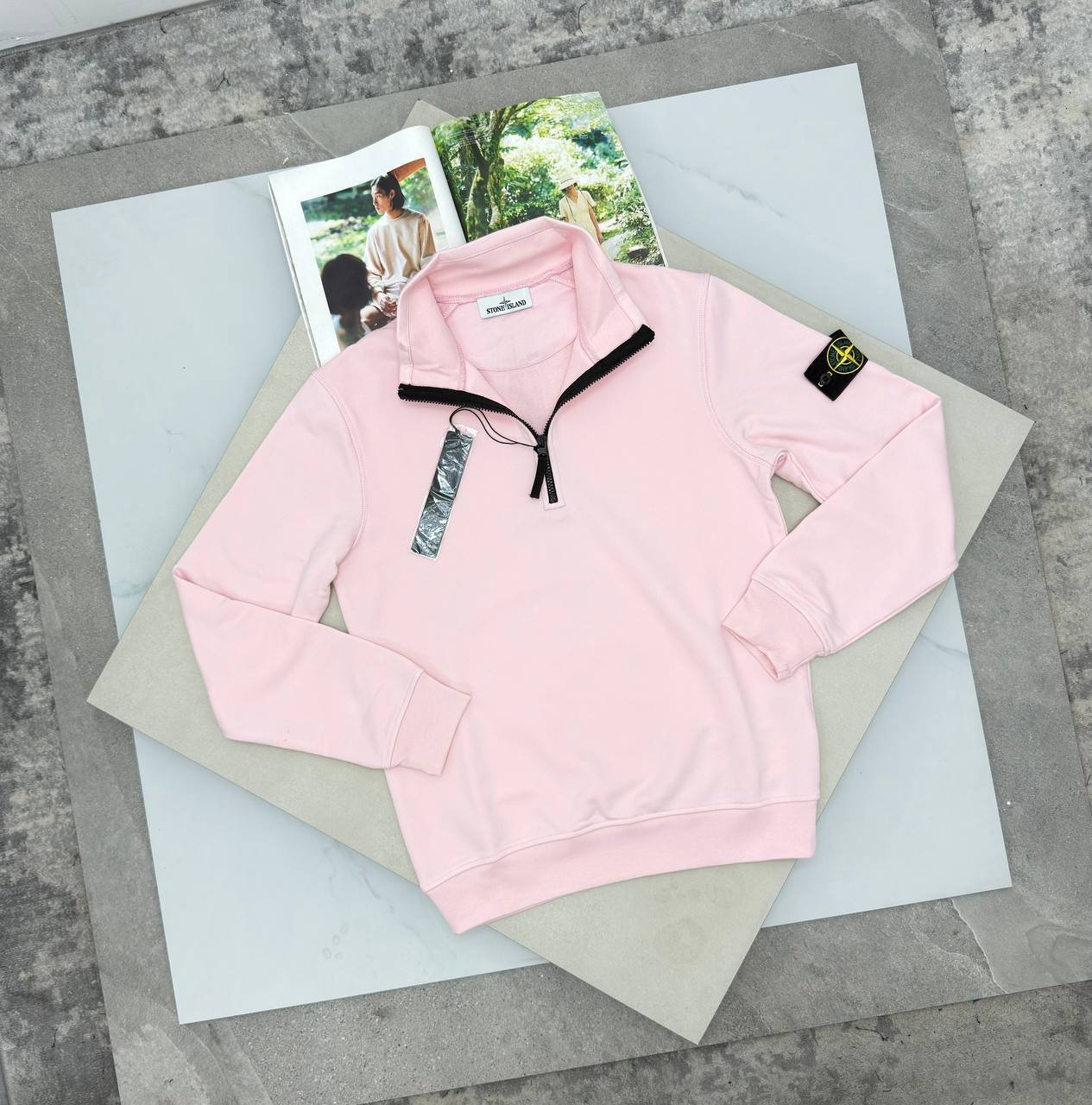 photo_5841380514881803702_y Stone Island Men's Quarter-Zip Jumpers | Replica Stone Island Sweaters - Image 1
