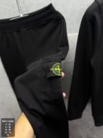 Kids Stone Island Style Black Tracksuits - Image 3