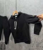 Kids Stone Island Style Black Tracksuits