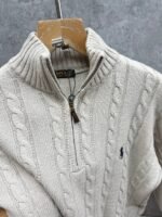 Men's Ralph Lauren Cable-Knit Quarter-Zip Jumper - Image 9