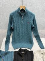 Men's Ralph Lauren Cable-Knit Quarter-Zip Jumper - Image 6
