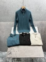 Men's Ralph Lauren Cable-Knit Quarter-Zip Jumper - Image 5
