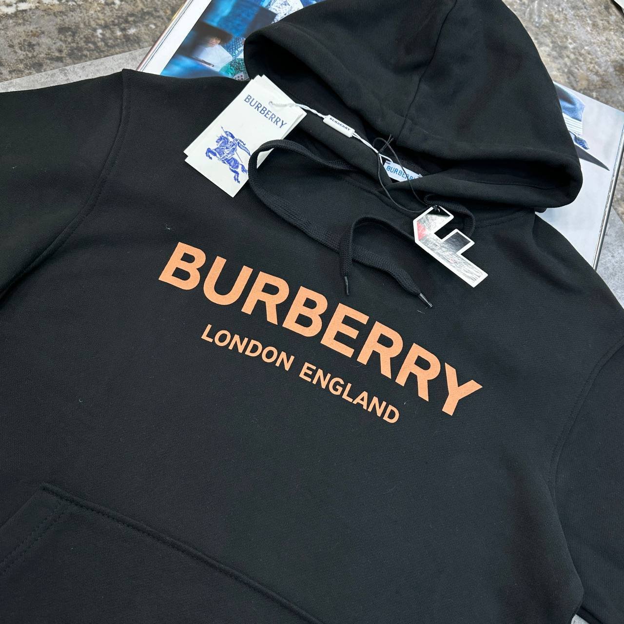 photo_5846085273597447928_y Burberry London England Printed Logo Overhead Hoodie - Image 1