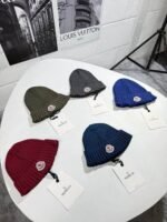 Moncler Classic Ribbed Wool Logo Beanie - Image 2