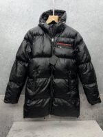 Prada Black Nylon Long Puffer Jacket