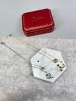 Cartier Love Interlocking Rings Necklace and Earrings Full Set
