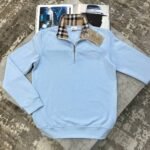 Men's Burberry Check Collar Quarter-Zip Jumper Collection - Image 4