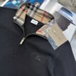 Men's Burberry Check Collar Quarter-Zip Jumper Collection - Image 3