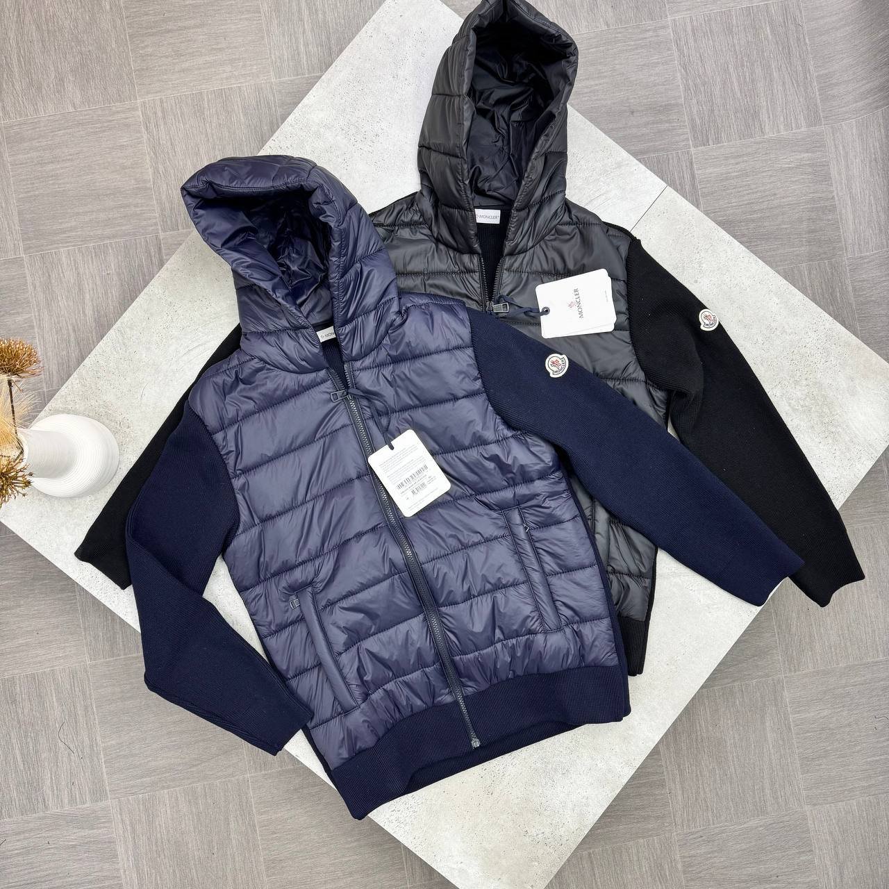 photo_5855161102134612305_y Men's Moncler Padded Wool Zip-Up Hoodie Collection - Image 1