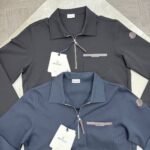 Men's Moncler Leather Logo Half-Zip Sweatshirt Collection - Image 2