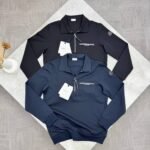 Men's Moncler Leather Logo Half-Zip Sweatshirt Collection