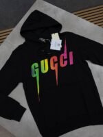 Men's Gucci Rainbow Drip Logo Hoodie Collection - Image 2